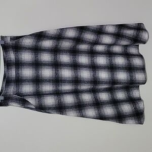 Black White Flannel Like Modest Midi Skirt Pockets Size Medium